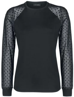 "Wonder Tulle Shirt" Long-sleeve Shirt Black By Vive Maria