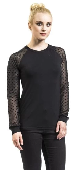 "Wonder Tulle Shirt" Long-sleeve Shirt Black By Vive Maria -Fashion Lady Clothing Shop 446676wa