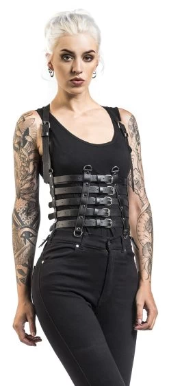 "Nox Belt" Harness Black By Poizen Industries -Fashion Lady Clothing Shop 449830wa