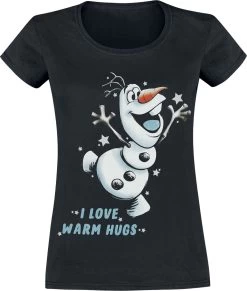 "Olaf - I Love Warm Hugs" T-Shirt Black By Frozen