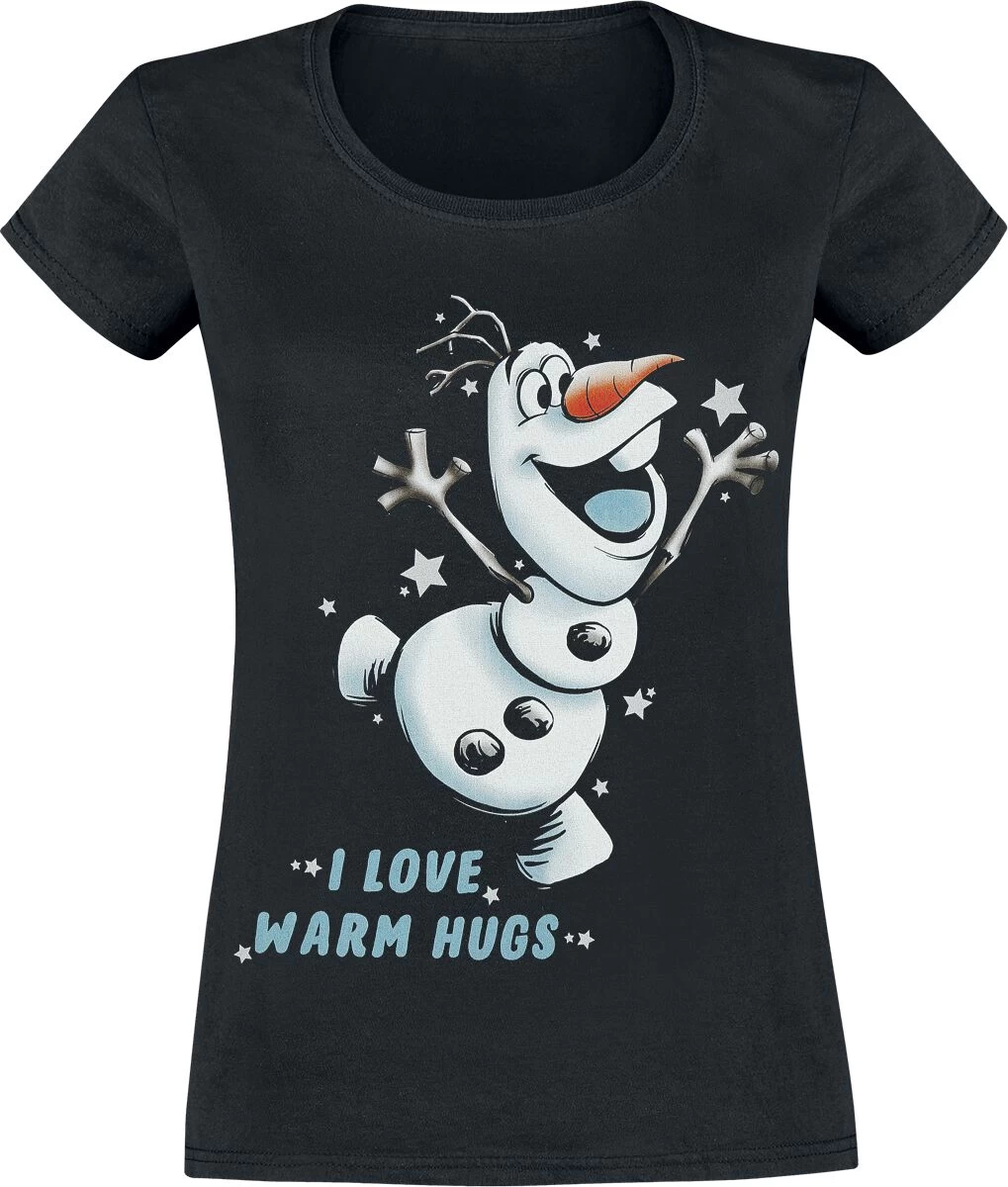 "Olaf - I Love Warm Hugs" T-Shirt Black By Frozen 1 "Olaf - I Love Warm Hugs" T-Shirt Black By Frozen