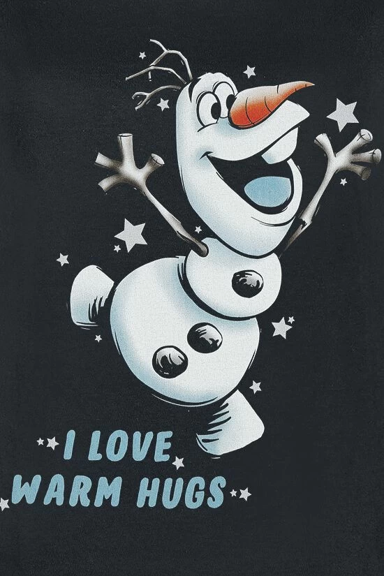 "Olaf - I Love Warm Hugs" T-Shirt Black By Frozen 2 "Olaf - I Love Warm Hugs" T-Shirt Black By Frozen - Image 2