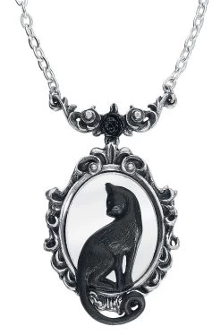 "Feline Felicity" Necklace Silver-coloured By Alchemy Gothic