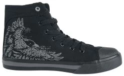 "Lined Sneakers With Raven Print" Sneakers High Black By Black Premium By EMP 9 "Lined Sneakers With Raven Print" Sneakers High Black By Black Premium By EMP -Fashion Lady Clothing Shop 459043a3