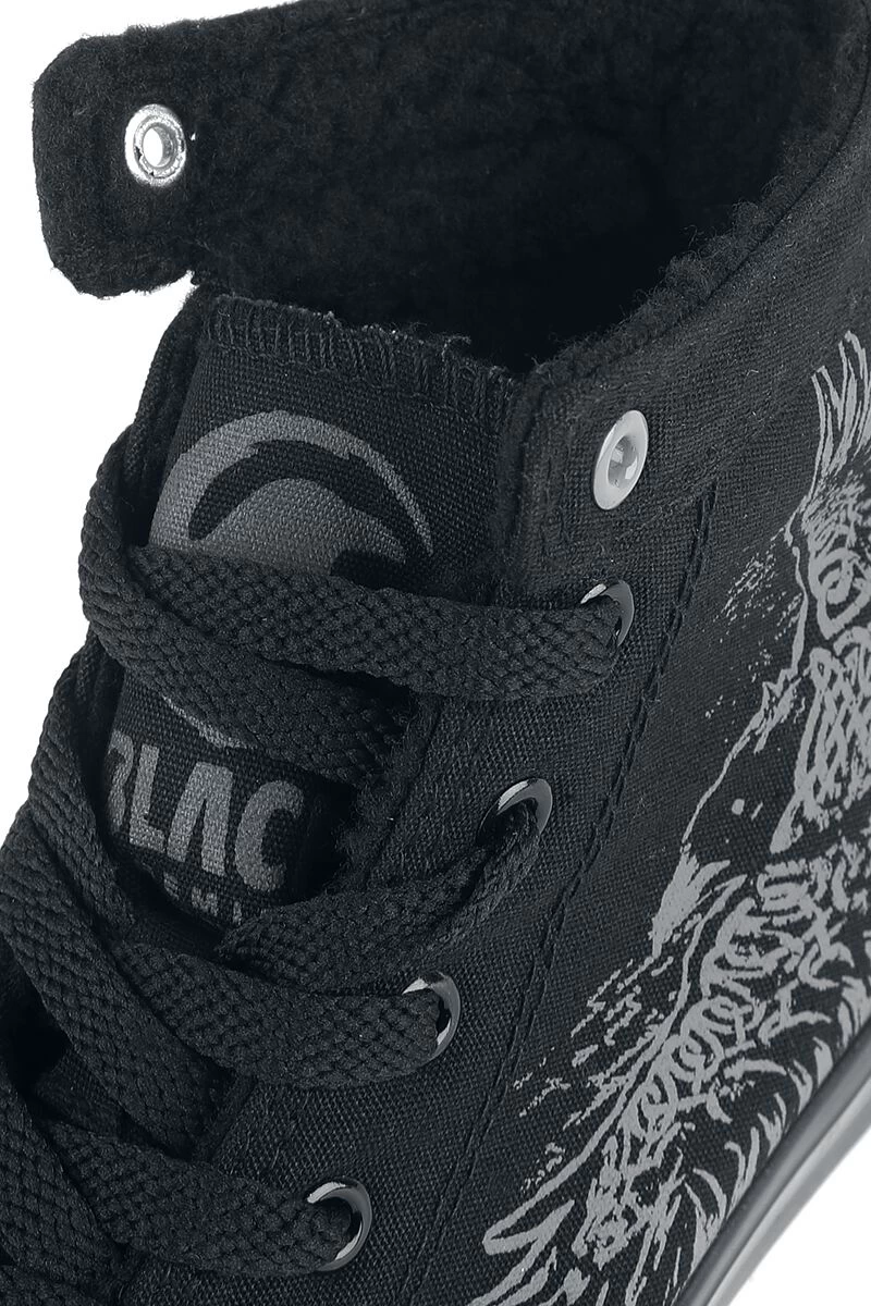 "Lined Sneakers With Raven Print" Sneakers High Black By Black Premium By EMP 6 "Lined Sneakers With Raven Print" Sneakers High Black By Black Premium By EMP - Image 6