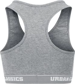 "Ladies Logo Bra" Bustier Mottled Grey By Urban Classics -Fashion Lady Clothing Shop 461288b