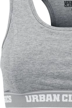"Ladies Logo Bra" Bustier Mottled Grey By Urban Classics -Fashion Lady Clothing Shop 461288d