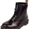 "1460 Vegan Cherry Red Oxford Rub Off" Boot Burgundy By Dr. Martens