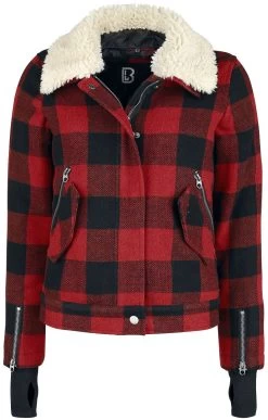 "Falcon Jacket Women Check" Between-seasons Jacket Red-black By Brandit -Fashion Lady Clothing Shop 463525c