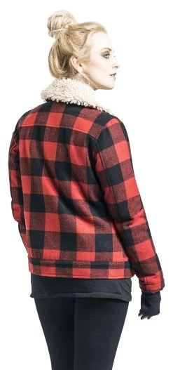 "Falcon Jacket Women Check" Between-seasons Jacket Red-black By Brandit -Fashion Lady Clothing Shop 463525wb