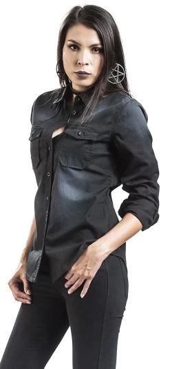 "Hardee Girl Shirt" Longsleeve Black By Brandit 8 "Hardee Girl Shirt" Longsleeve Black By Brandit -Fashion Lady Clothing Shop 463536wa