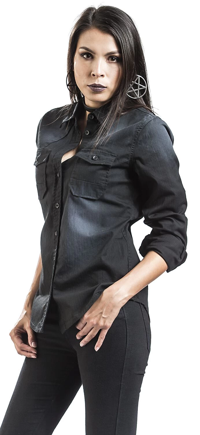 "Hardee Girl Shirt" Longsleeve Black By Brandit 4 "Hardee Girl Shirt" Longsleeve Black By Brandit - Image 4