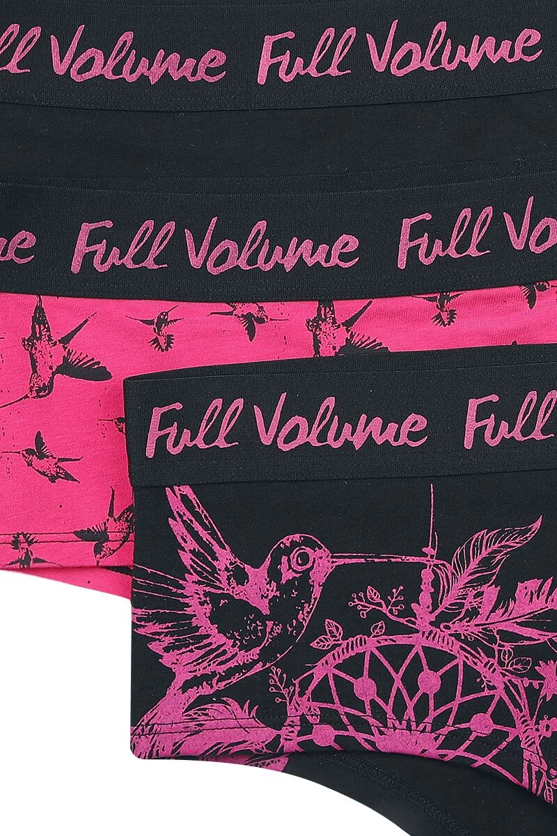 "3-Set Black/Pink Panties In Uni-Colour And With Print" Panty Set Black By Full Volume By EMP 5 "3-Set Black/Pink Panties In Uni-Colour And With Print" Panty Set Black By Full Volume By EMP - Image 5