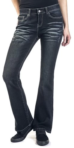 "Grace - Dark-Blue Jeans With Wash And Turn-Up" Jeans Dark Blue By Black Premium By EMP -Fashion Lady Clothing Shop 464831wa