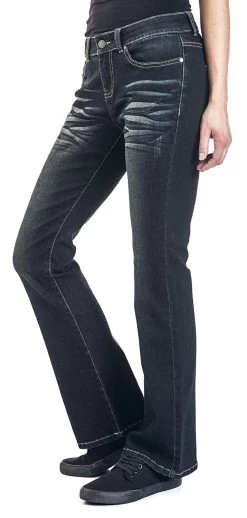 "Grace - Dark-Blue Jeans With Wash And Turn-Up" Jeans Dark Blue By Black Premium By EMP -Fashion Lady Clothing Shop 464831wa2