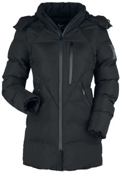 "Black Winter Jacket With Quilting And Hood" Winter Jacket Black By RED By EMP