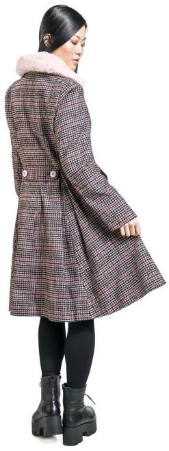"Watson Coat" Coats Black-pink By Hell Bunny -Fashion Lady Clothing Shop 467701wb
