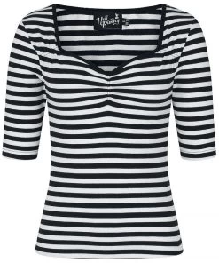 "Warlock Top" Long-sleeve Shirt Black-white By Hell Bunny