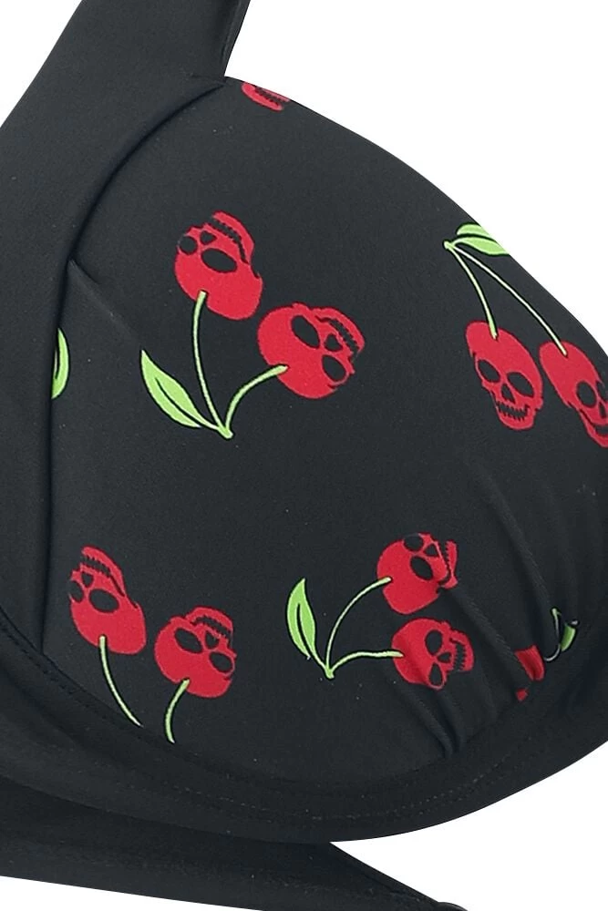 "Black Bikini Top With Rockabilly Print" Bikini Top Black By Rock Rebel By EMP 3 "Black Bikini Top With Rockabilly Print" Bikini Top Black By Rock Rebel By EMP - Image 3