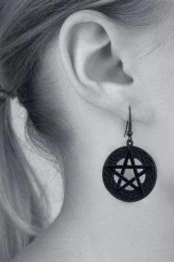 "Pentagram" Earring Black By Gothicana By EMP -Fashion Lady Clothing Shop 469746c