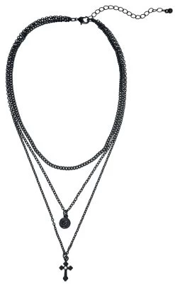 "Matte Black Cross" Necklace Black By Gothicana By EMP -Fashion Lady Clothing Shop 473652a2
