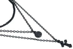"Matte Black Cross" Necklace Black By Gothicana By EMP -Fashion Lady Clothing Shop 473652d