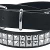 "Black Two-Row Studded Belt" Belt Black By Black Premium By EMP
