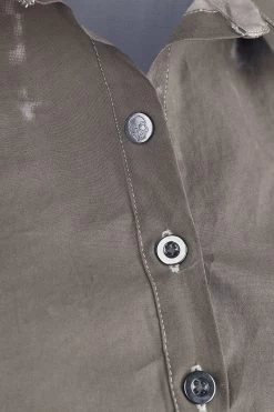 "Beige Short-Sleeve Shirt With Wash And Print" Short-sleeved Shirt Mottled Beige By Rock Rebel By EMP -Fashion Lady Clothing Shop 482887d