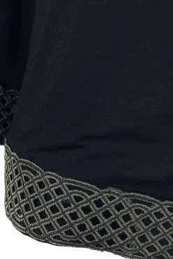 "Cardigan With Hood And Celtic-Knot Trim" Cardigan Black By Black Premium By EMP -Fashion Lady Clothing Shop 485405d