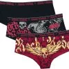 "Black Panty Set With Prints" Panty Set Black By Rock Rebel By EMP