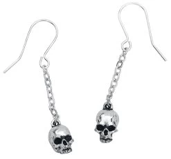 "Deadskull Earrings" Earring Silver-coloured By Alchemy Gothic