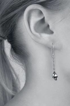 "Deadskull Earrings" Earring Silver-coloured By Alchemy Gothic -Fashion Lady Clothing Shop 489440c