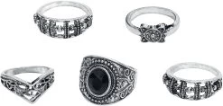 "Stone Collection" Ring Silver-coloured By Black Premium By EMP