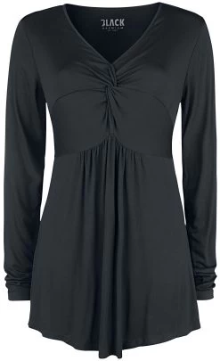 "Black Long-Sleeve Shirt With Knot Detail" Long-sleeve Shirt Black By Black Premium By EMP