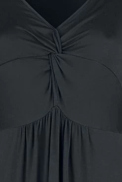 "Black Long-Sleeve Shirt With Knot Detail" Long-sleeve Shirt Black By Black Premium By EMP -Fashion Lady Clothing Shop 493189d