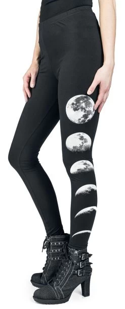 "Leggings With Moon" Leggings Black By Gothicana By EMP -Fashion Lady Clothing Shop 493368wa2