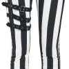"Black-White Skinny Jeans With Zips And Buckles" Jeans Black-white By Gothicana By EMP