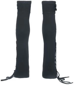 "Leg Warmers With Lacing And Buckles" Knee Socks Black By Gothicana By EMP -Fashion Lady Clothing Shop 493796b