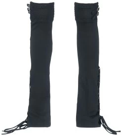 "Leg Warmers With Lacing And Buckles" Knee Socks Black By Gothicana By EMP -Fashion Lady Clothing Shop 493796c