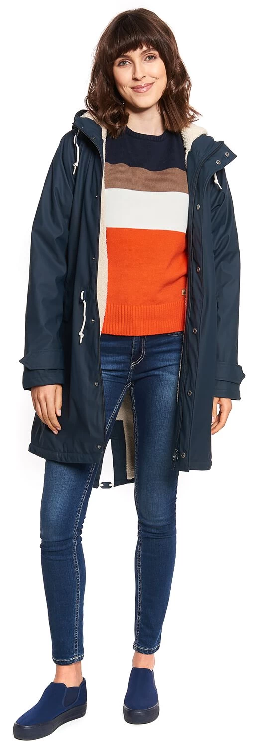 "Friese Tidaholm" Winter Coat Navy-white By Derbe Hamburg 3 "Friese Tidaholm" Winter Coat Navy-white By Derbe Hamburg - Image 3