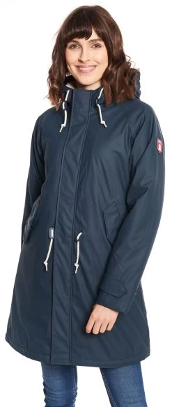 "Friese Tidaholm" Winter Coat Navy-white By Derbe Hamburg 9 "Friese Tidaholm" Winter Coat Navy-white By Derbe Hamburg -Fashion Lady Clothing Shop 495322wa2