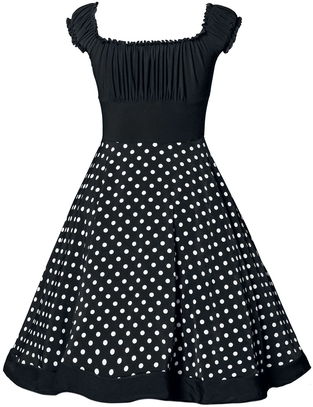 "Off-The-Shoulder Swing Dress" Medium-length Dress Black-white By Belsira 2 "Off-The-Shoulder Swing Dress" Medium-length Dress Black-white By Belsira - Image 2