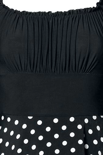 "Off-The-Shoulder Swing Dress" Medium-length Dress Black-white By Belsira 3 "Off-The-Shoulder Swing Dress" Medium-length Dress Black-white By Belsira - Image 3