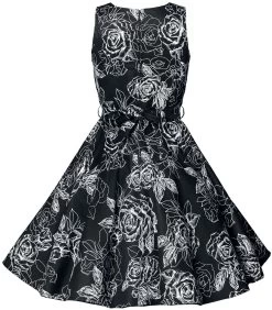 "Swing Floral Dress" Medium-length Dress Black-white By Belsira 7 "Swing Floral Dress" Medium-length Dress Black-white By Belsira -Fashion Lady Clothing Shop 495485b
