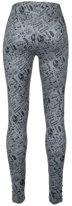 "Rock Rebel X Route 66 - Grey/Black Leggings With All-Over Print" Leggings Grey-black By Rock Rebel By EMP -Fashion Lady Clothing Shop 495507b