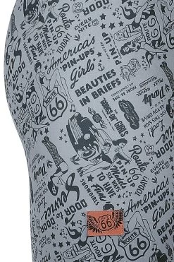 "Rock Rebel X Route 66 - Grey/Black Leggings With All-Over Print" Leggings Grey-black By Rock Rebel By EMP -Fashion Lady Clothing Shop 495507d