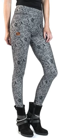"Rock Rebel X Route 66 - Grey/Black Leggings With All-Over Print" Leggings Grey-black By Rock Rebel By EMP -Fashion Lady Clothing Shop 495507wa2