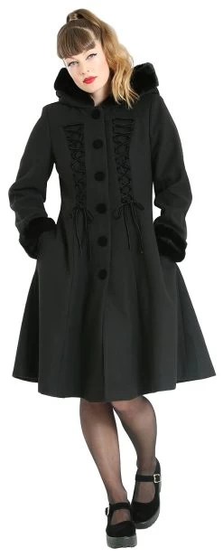"Amaya Coat" Coats Black By Hell Bunny -Fashion Lady Clothing Shop 498990wa