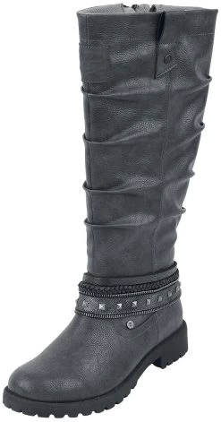 "Boots With Straps And Studs" Boots Dark Grey By Rock Rebel By EMP