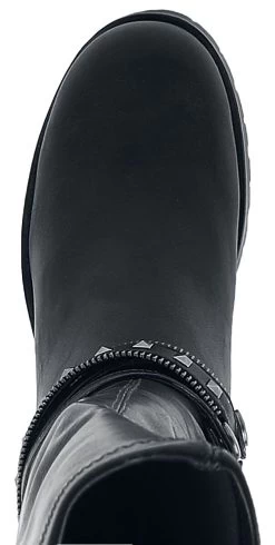 "Black Low Boots With Platform Sole And Round Studs" Boots Black By Gothicana By EMP -Fashion Lady Clothing Shop 499401a4